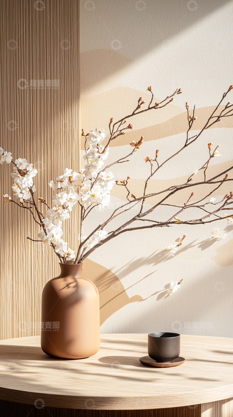 高清大图下载【趣麦麦图】阳光下的花瓶