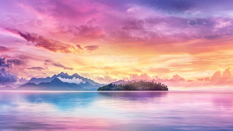 高清大图下载【趣麦麦图】如梦似幻的彩色天空