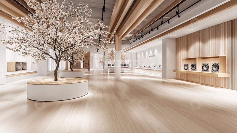 高清大图下载【趣麦麦图】室内空间白色树木