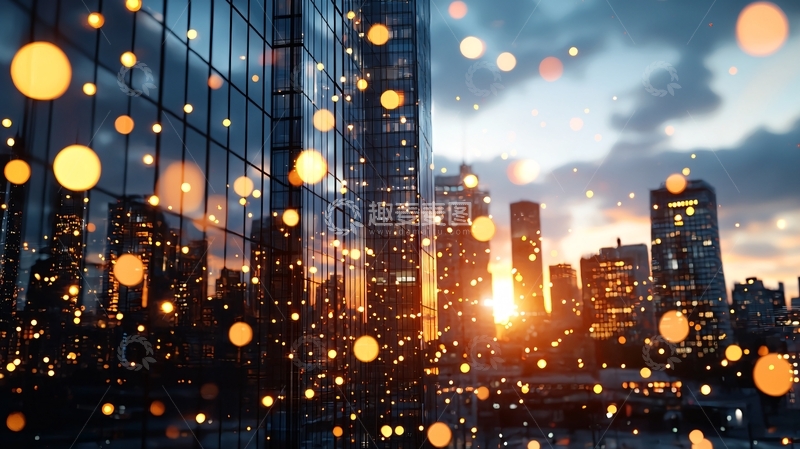 高清大图下载【趣麦麦图】未来城市光点夜景