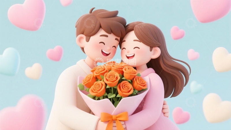 高清大图下载【趣麦麦图】情人节情侣人物3