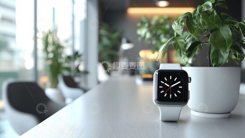 高清大图下载【趣麦麦图】智能手表在办公室桌上