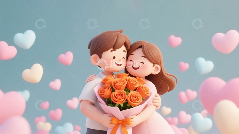 高清大图下载【趣麦麦图】情人节情侣人物5