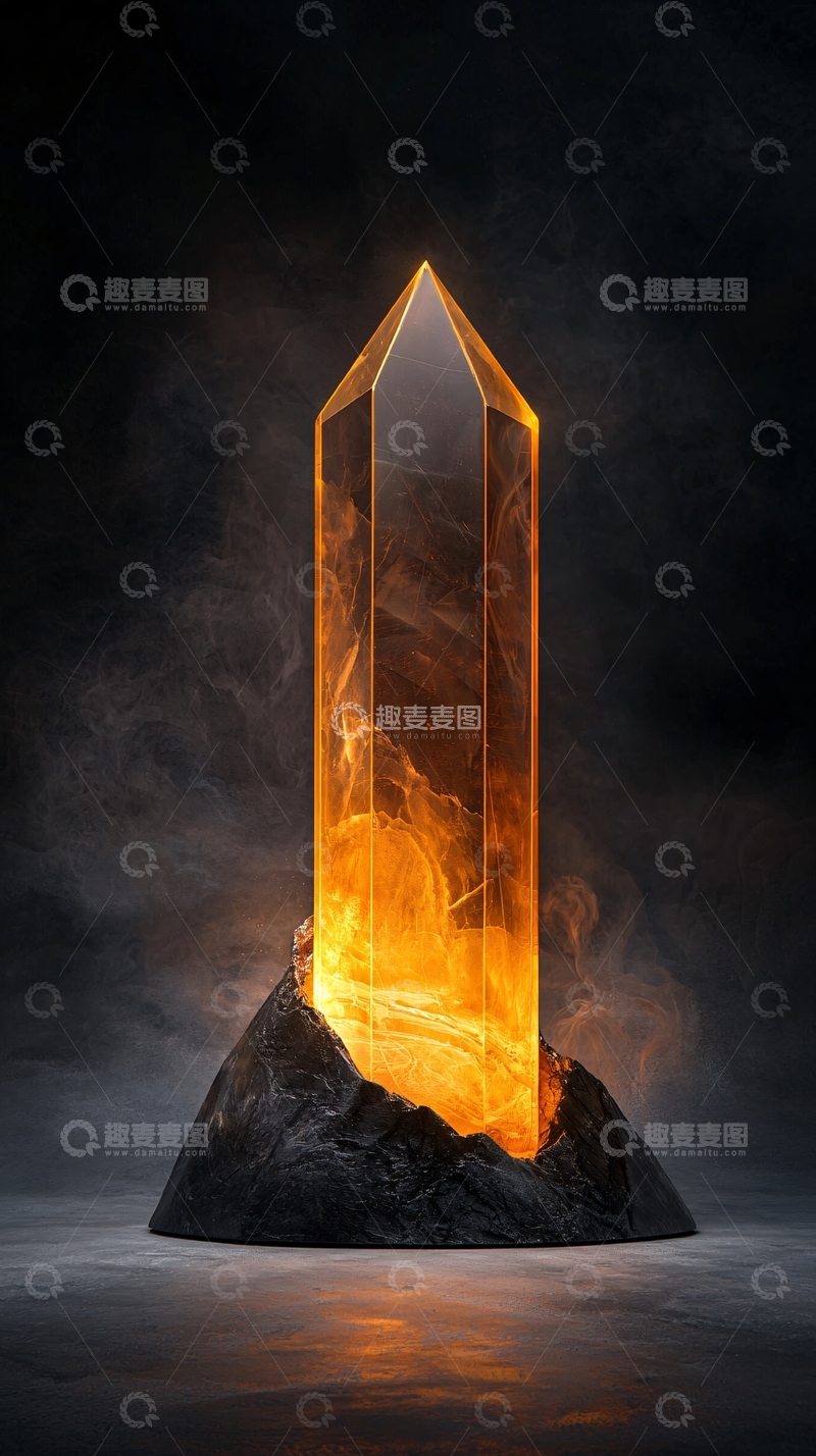 高清大图下载【趣麦麦图】发光水晶柱高清图片
