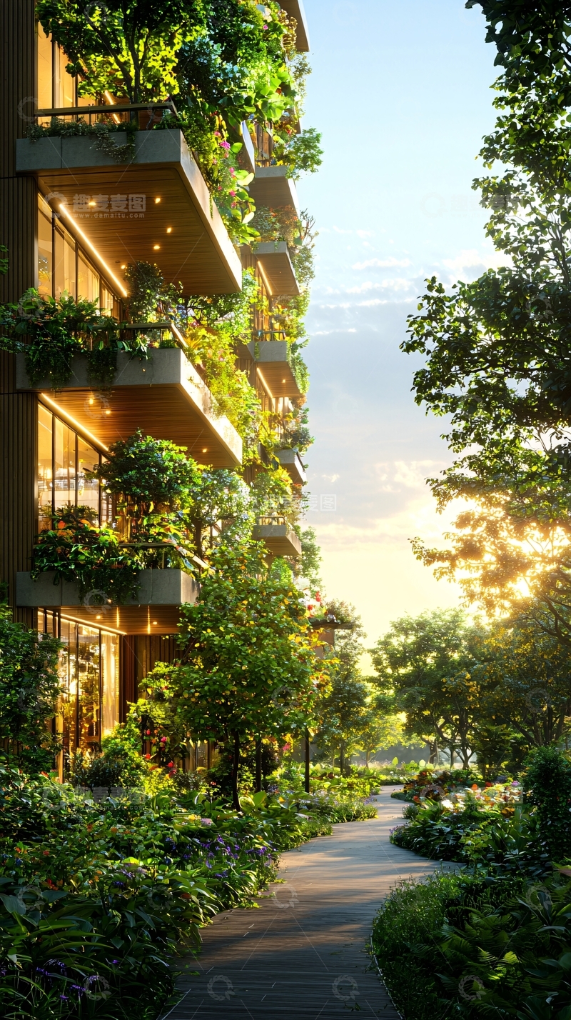 高清大图下载【趣麦麦图】垂直绿化建筑外观