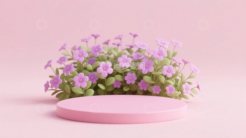 高清大图下载【趣麦麦图】粉色鲜花展台1