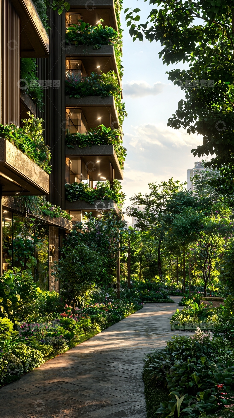 高清大图下载【趣麦麦图】垂直绿化建筑外观