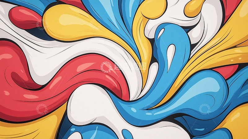 高清大图下载【趣麦麦图】彩色水滴飞溅的抽象图案