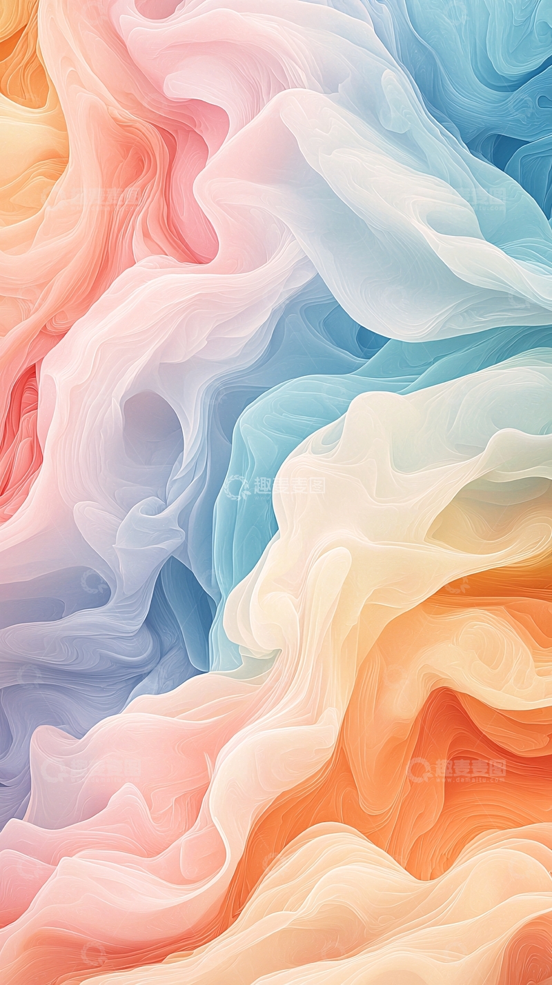 高清大图下载【趣麦麦图】柔和色彩的丝绸纹理