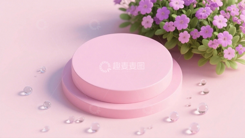 高清大图下载【趣麦麦图】粉色鲜花展台2