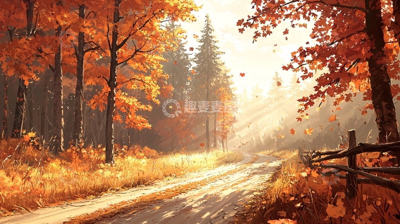 高清大图下载【趣麦麦图】秋日森林小路
