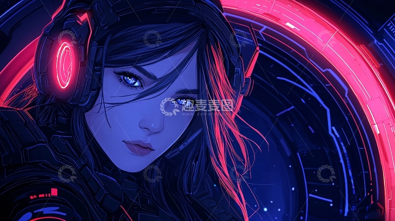 高清大图下载【趣麦麦图】耳机女孩高清图片