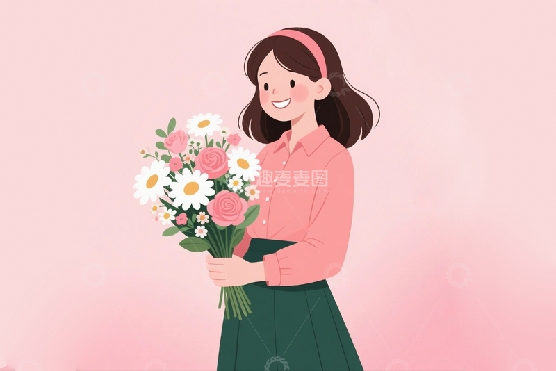 高清大图下载【趣麦麦图】母亲节妈妈鲜花花束