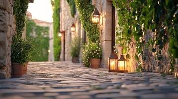 石板路上的老街小巷