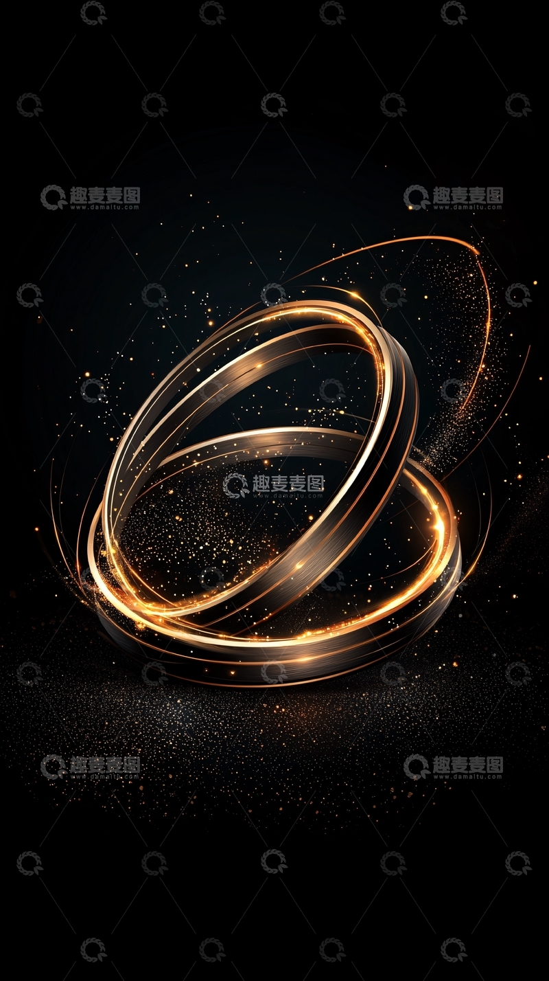 高清大图下载【趣麦麦图】金色光圈旋转轨迹