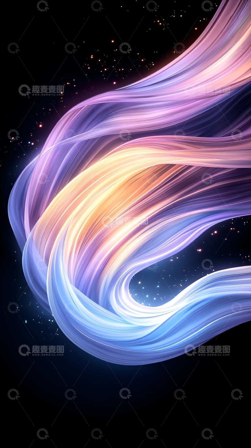 高清大图下载【趣麦麦图】彩色光线流动背景