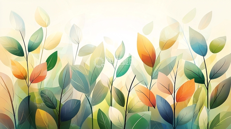 高清大图下载【趣麦麦图】彩色叶子图案