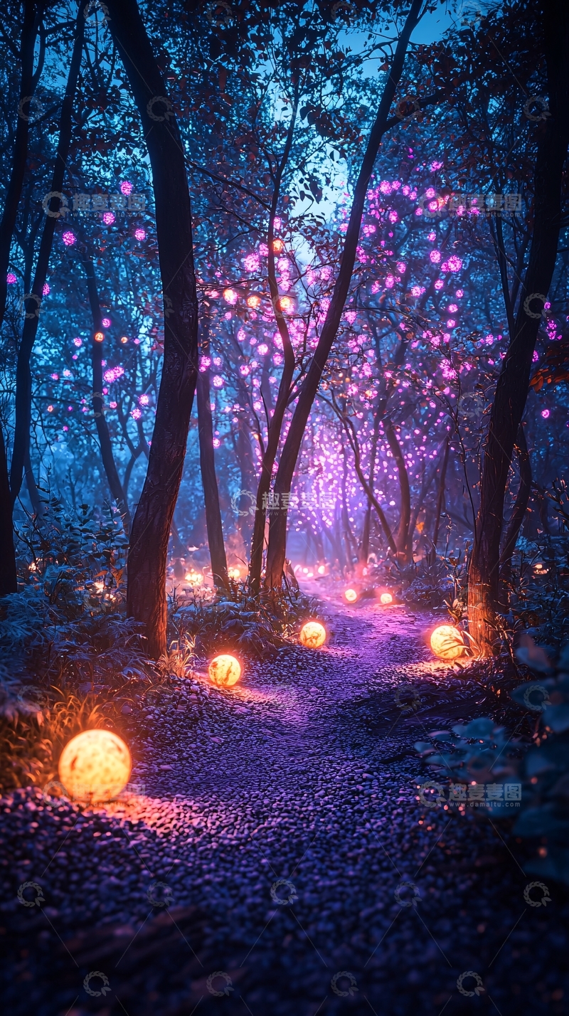 高清大图下载【趣麦麦图】童话森林夜景