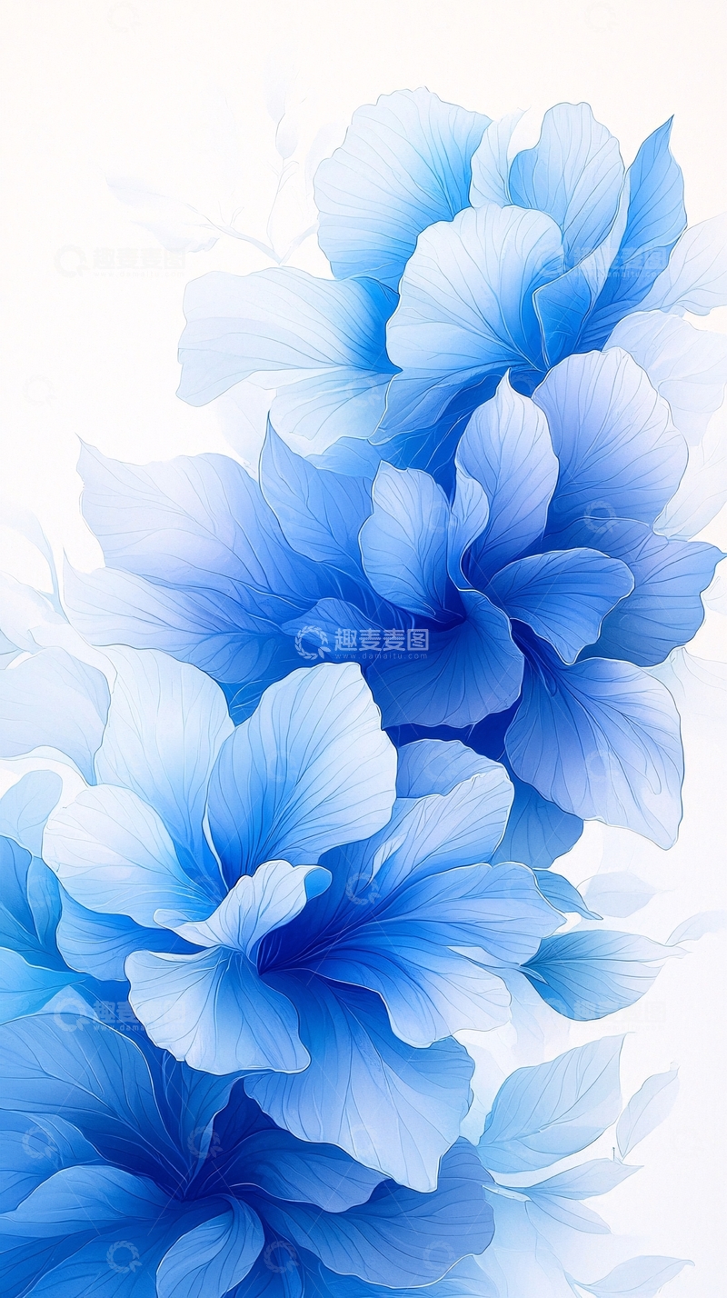 高清大图下载【趣麦麦图】浅蓝色花朵绽放