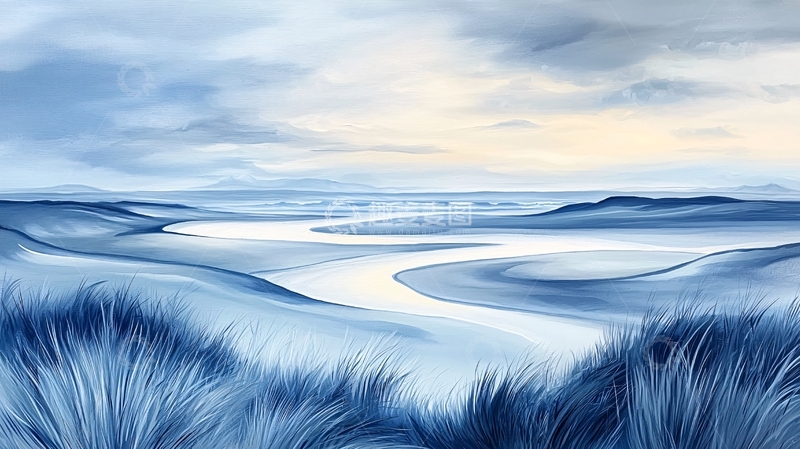 高清大图下载【趣麦麦图】冬日水流宁静的风景