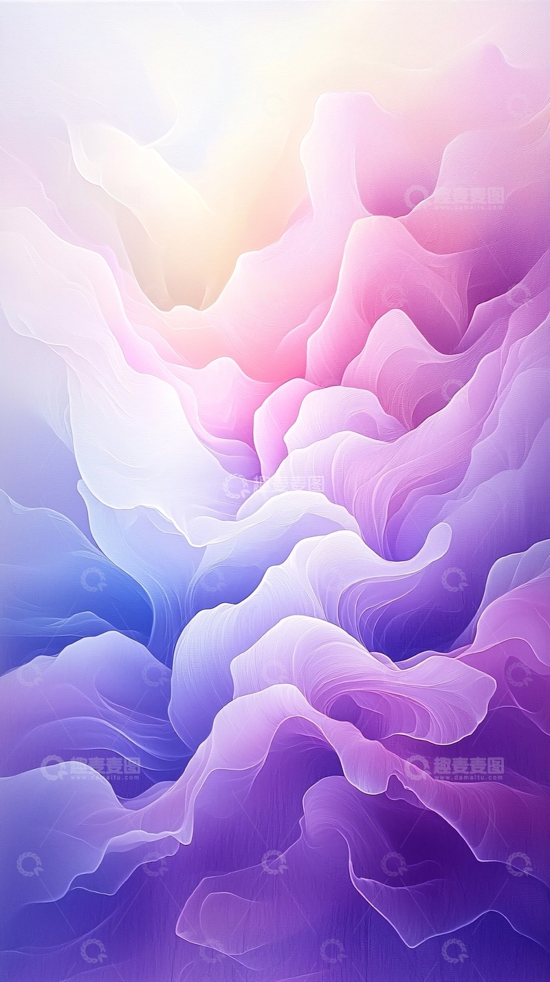 高清大图下载【趣麦麦图】粉紫色渐变抽象云雾