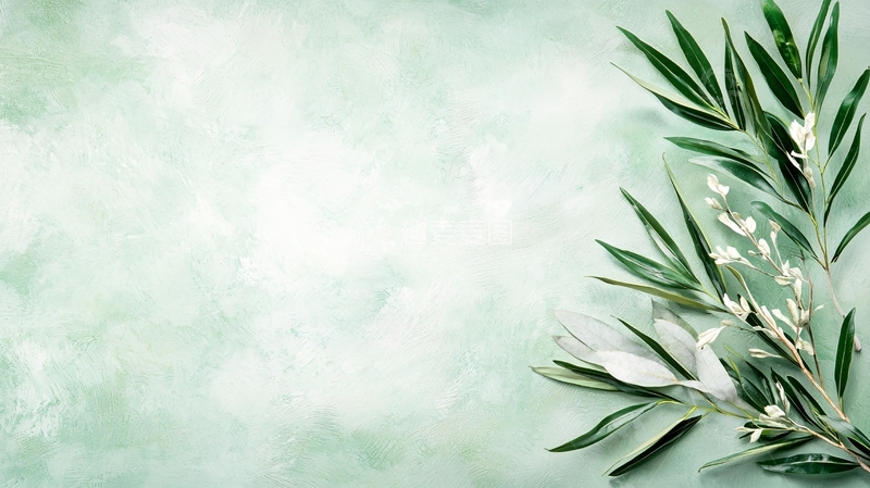 高清大图下载【趣麦麦图】清新淡雅绿植背景