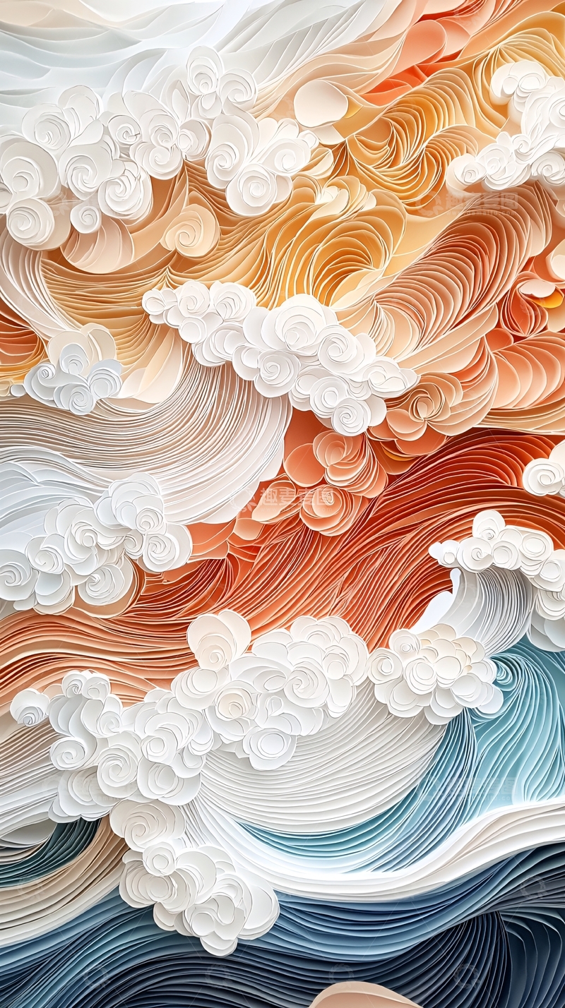 高清大图下载【趣麦麦图】抽象水彩波浪艺术