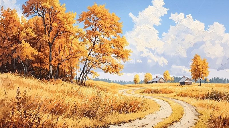 高清大图下载【趣麦麦图】秋季田野阳光明媚