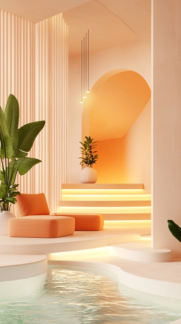 暖色调极简室内设计