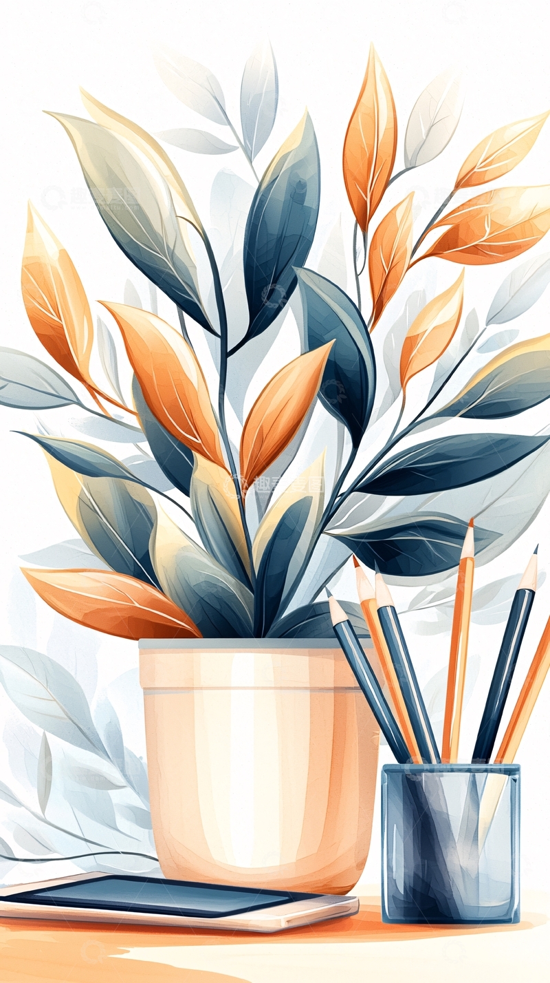 高清大图下载【趣麦麦图】清新淡雅的盆栽植物