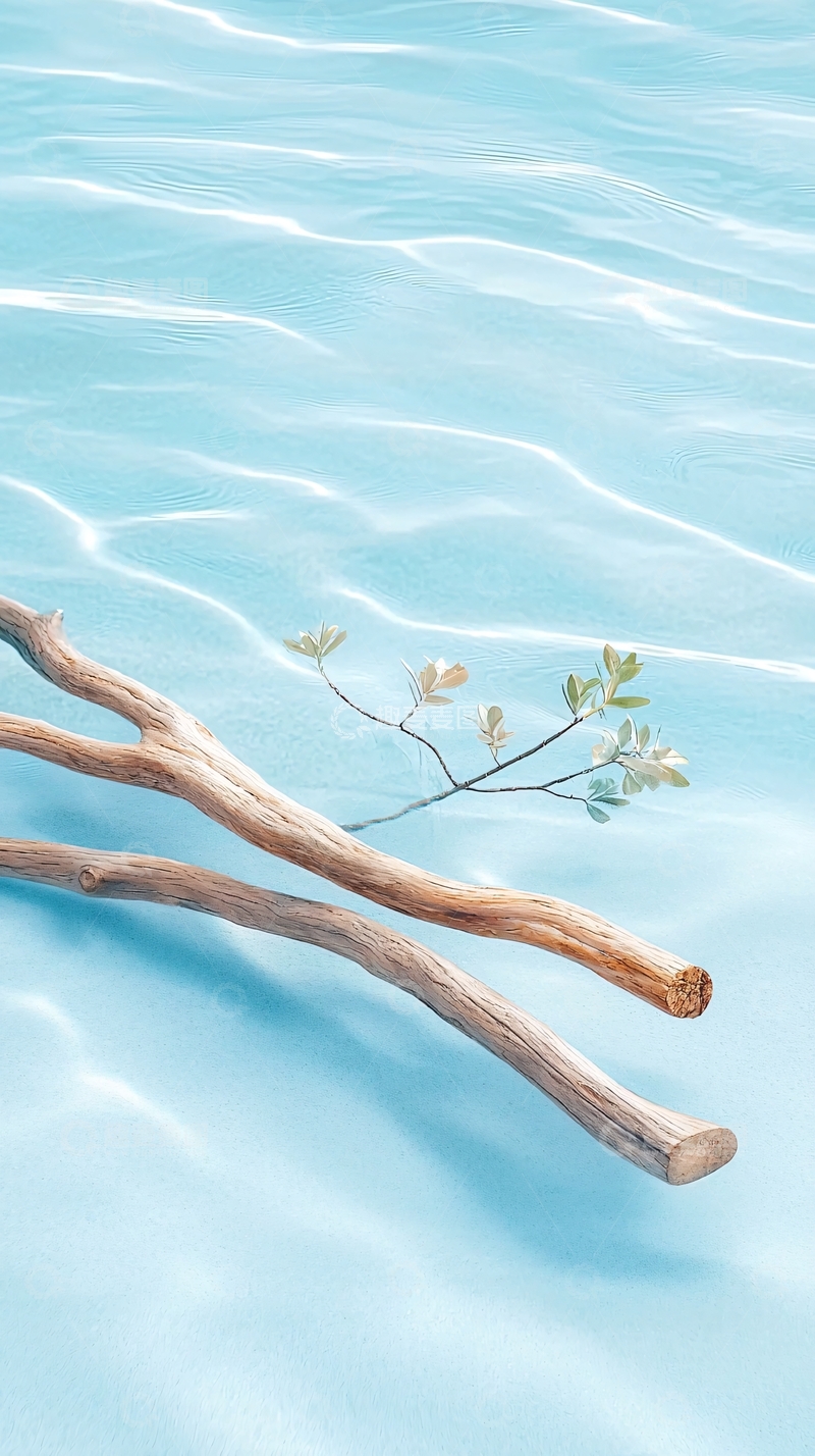 高清大图下载【趣麦麦图】水波光影下的树枝