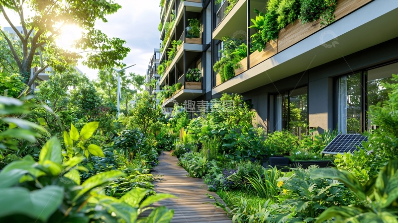 高清大图下载【趣麦麦图】绿植环绕的建筑外墙