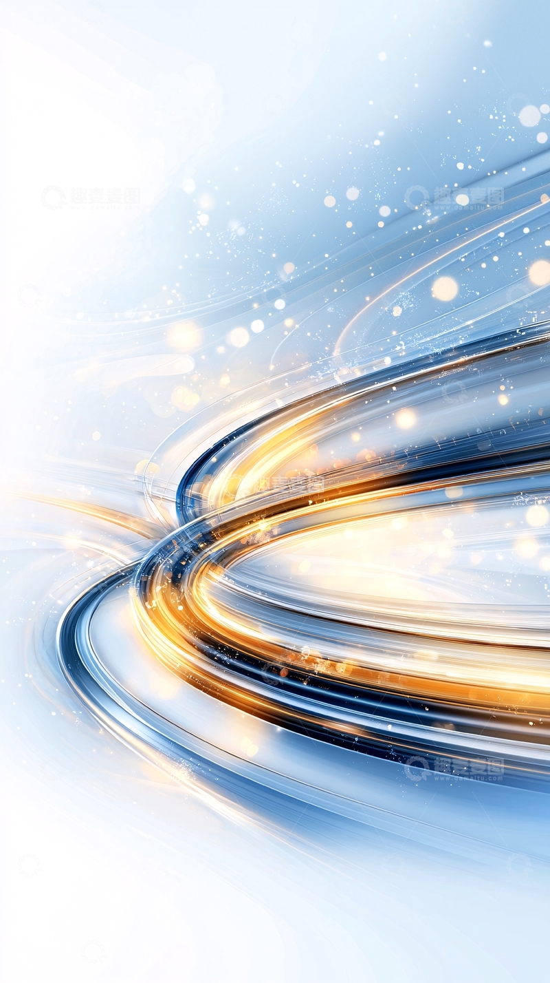 高清大图下载【趣麦麦图】蓝色金色光线交错