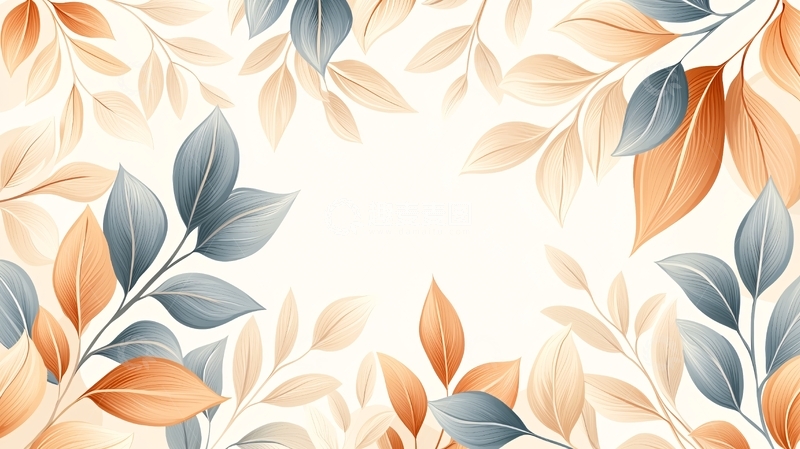 高清大图下载【趣麦麦图】植物叶片框架背景
