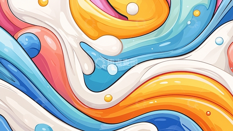 高清大图下载【趣麦麦图】彩色流体抽象背景