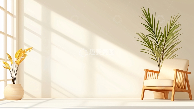 高清大图下载【趣麦麦图】简约风米色背景墙