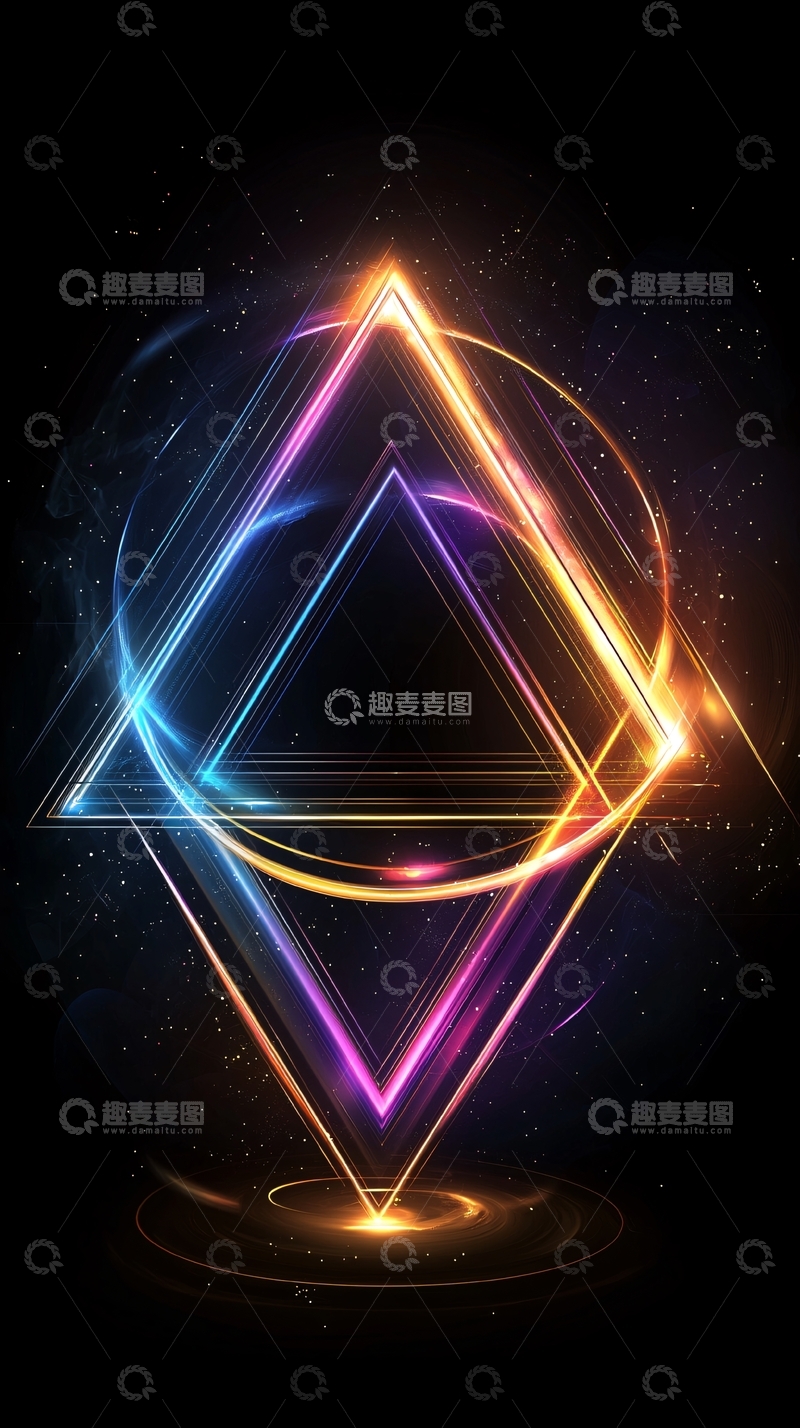 高清大图下载【趣麦麦图】发光几何形状