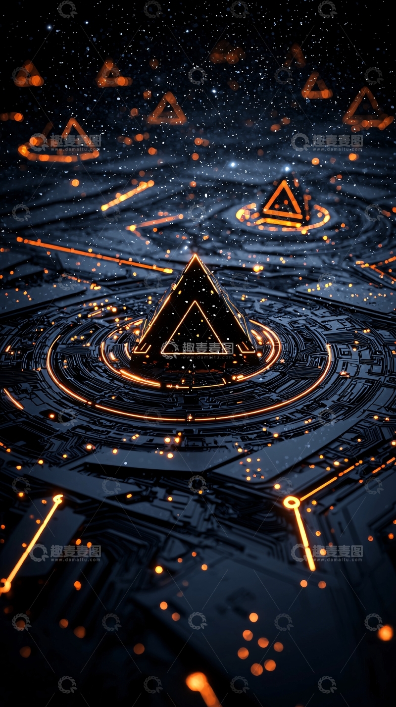 高清大图下载【趣麦麦图】科技感三角形