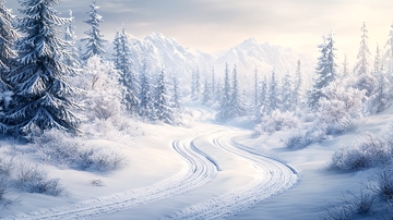 雪覆盖的冬季森林