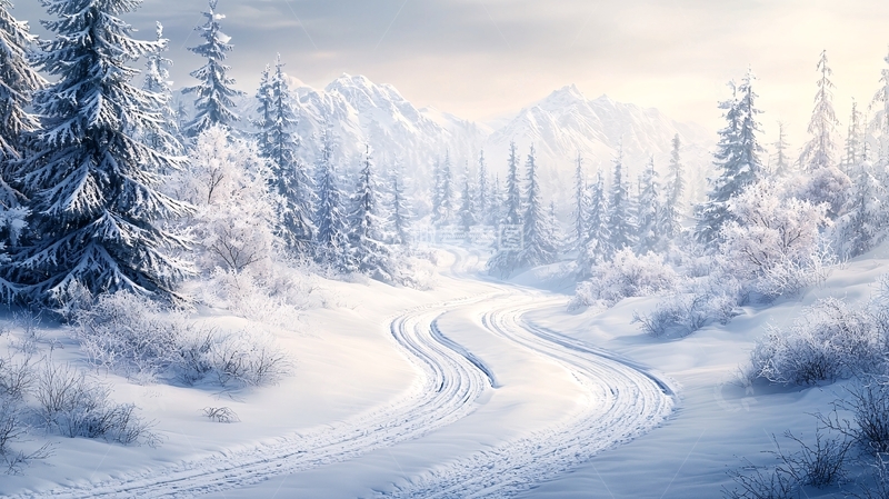 高清大图下载【趣麦麦图】雪覆盖的冬季森林