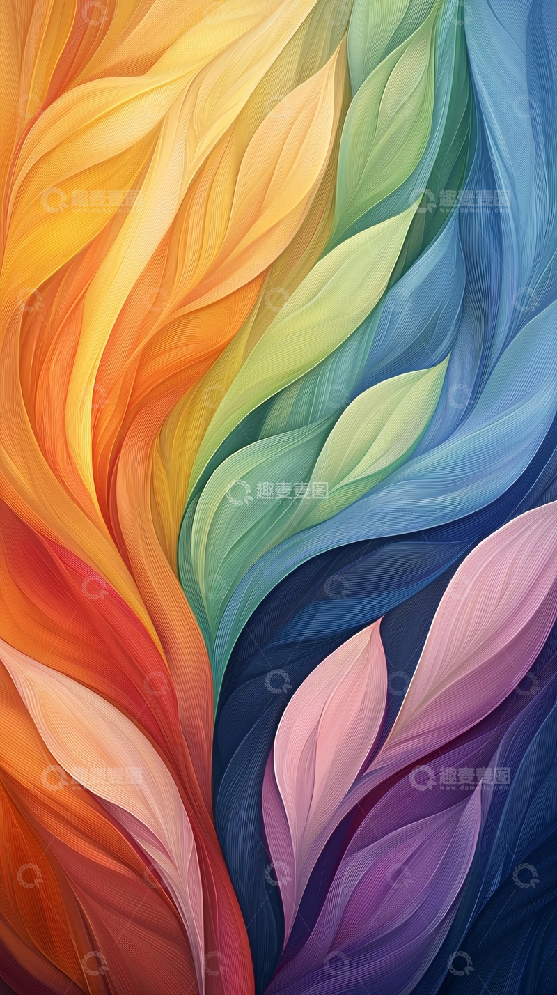 高清大图下载【趣麦麦图】彩色抽象花瓣