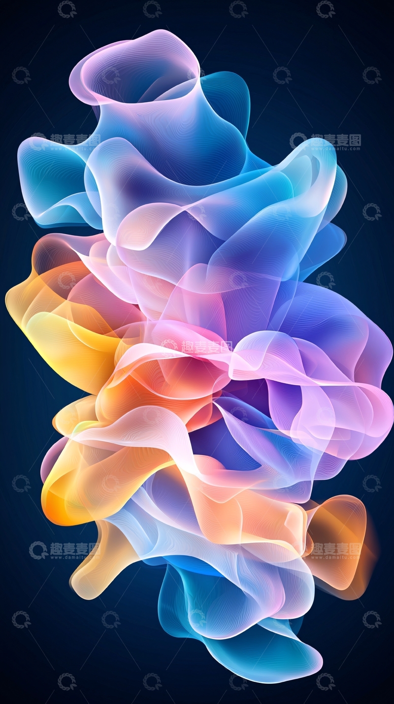 高清大图下载【趣麦麦图】抽象彩色流动图案