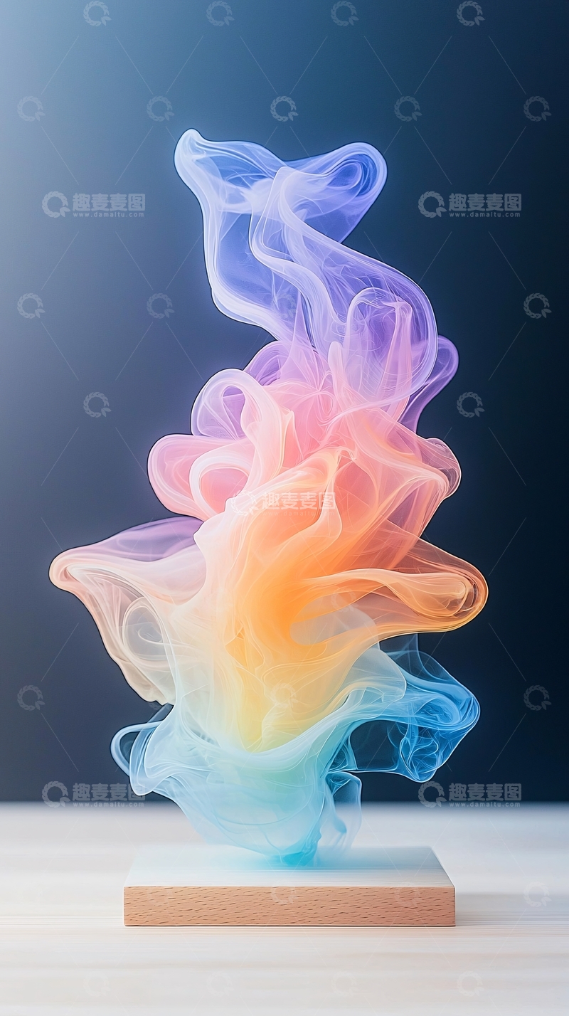 高清大图下载【趣麦麦图】彩色烟雾在空中飘散