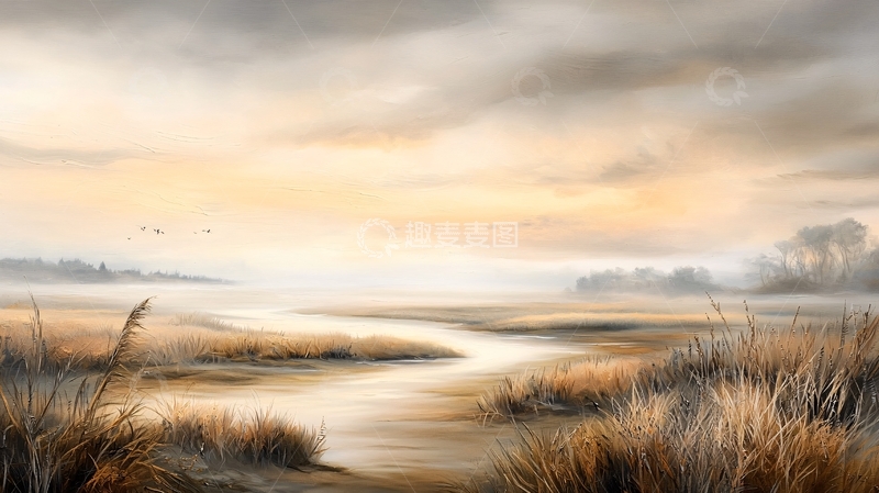 高清大图下载【趣麦麦图】水边的宁静风景画