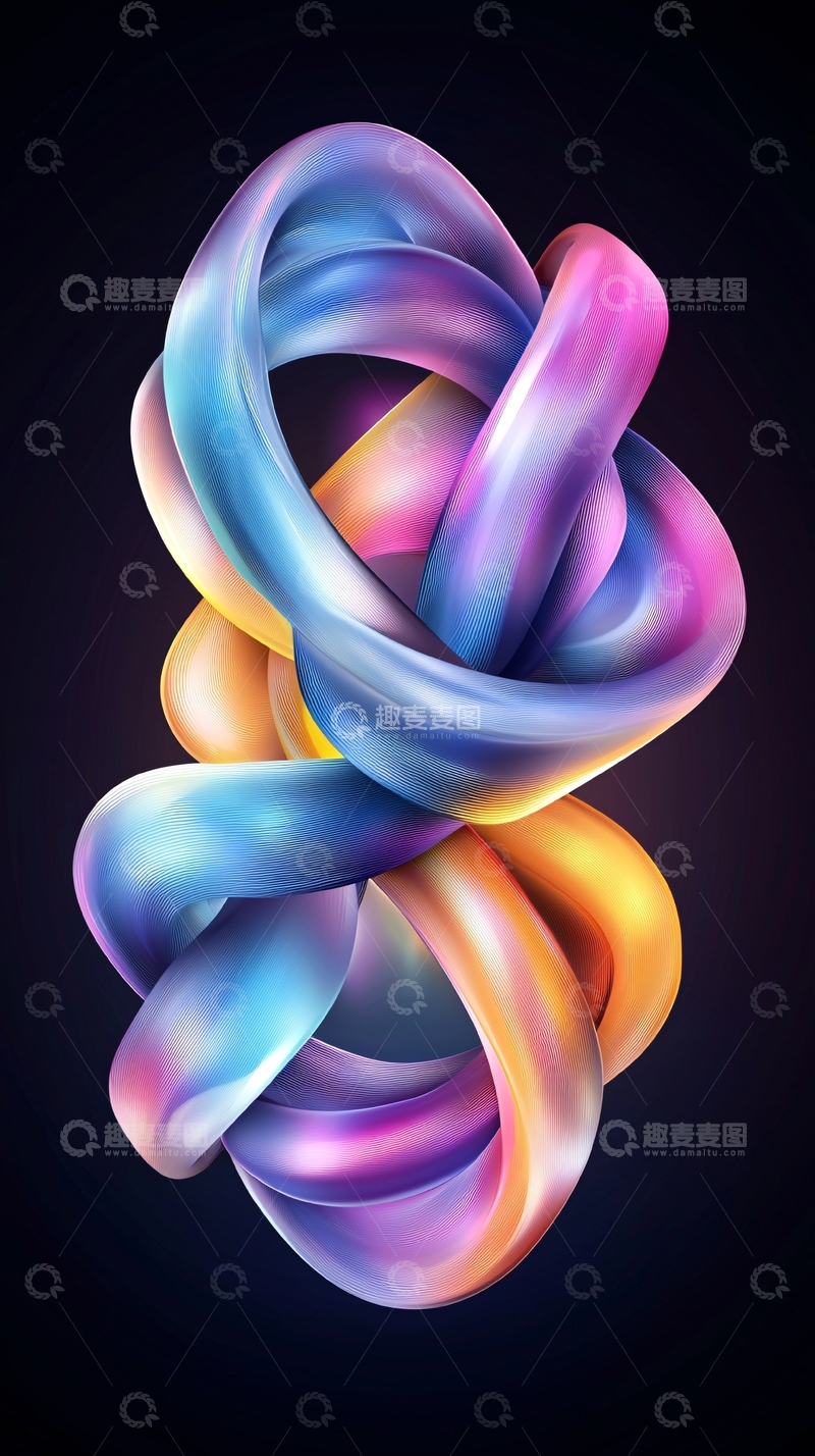 高清大图下载【趣麦麦图】彩色扭曲的抽象形状