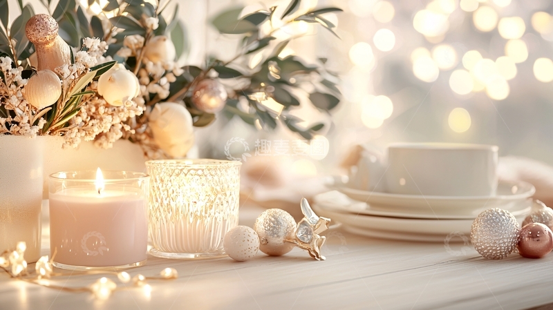 高清大图下载【趣麦麦图】温馨浪漫的餐桌静物