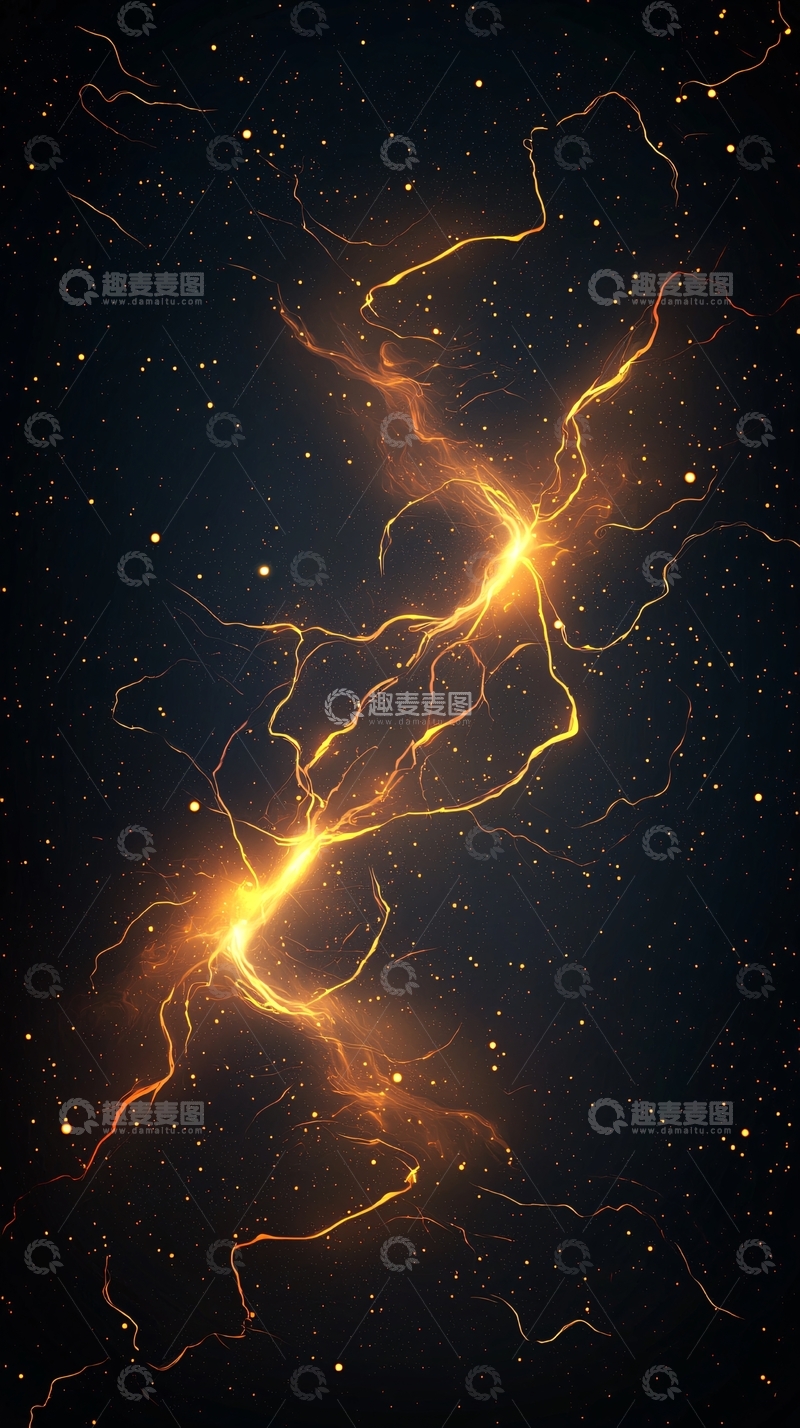 高清大图下载【趣麦麦图】金色闪电高清图片