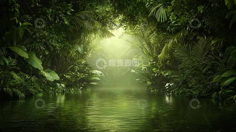 高清大图下载【趣麦麦图】郁郁葱葱的绿色丛林