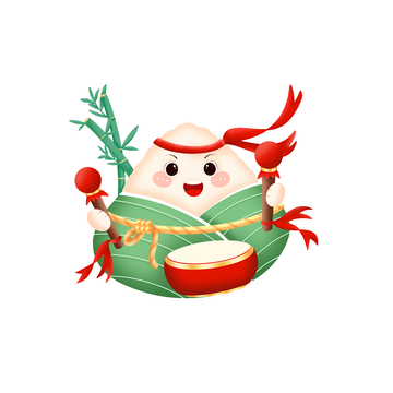 端午节粽子敲锣打鼓卡通IP