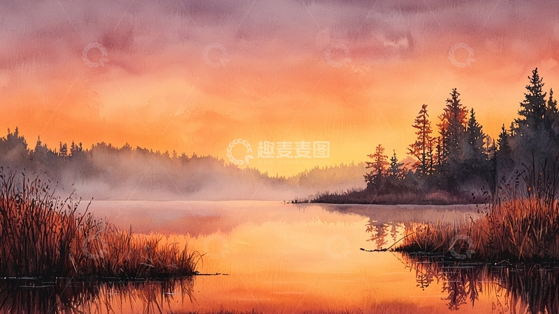 高清大图下载【趣麦麦图】宁静湖面高清图片